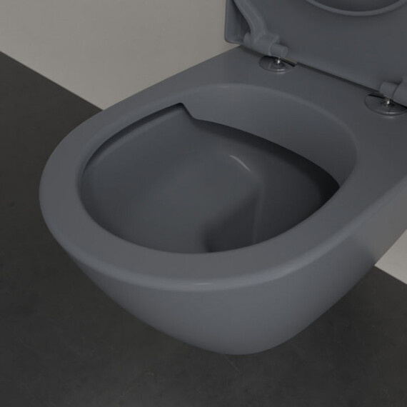 Унитаз подвесной безободковый Villeroy&Boch Subway 2.0 5614R0I4 (CeramicPlus) с крышкой микролифт, графит фото 6