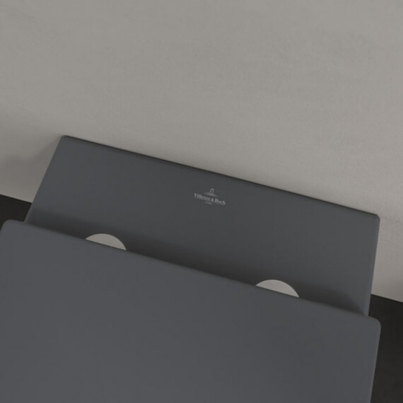 Унитаз подвесной безободковый Villeroy&Boch Subway 2.0 5614R0I4 (CeramicPlus) с крышкой микролифт, графит фото 9