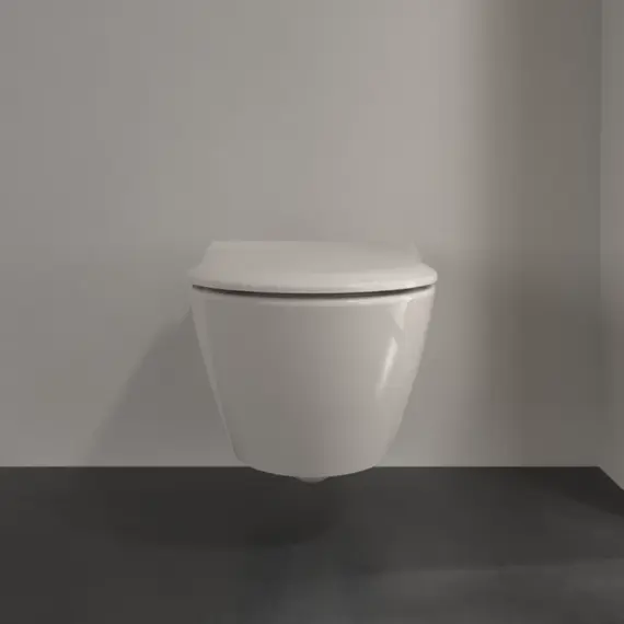 Унитаз подвесной безободковый Villeroy&Boch Subway 2.0 5614R0R3 (CeramicPlus) с крышкой микролифт, пергамон глянец фото 