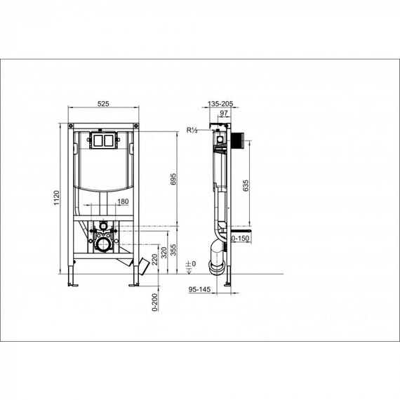 Инсталляция для унитаза Villeroy&Boch ViConnect 92242700 с белой клавишей смыва 92243068 фото 5