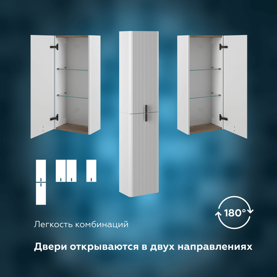 Шкаф подвесной Prato Бьянко 35 см 106 10-08035-00 02 БЕЛ фото 16