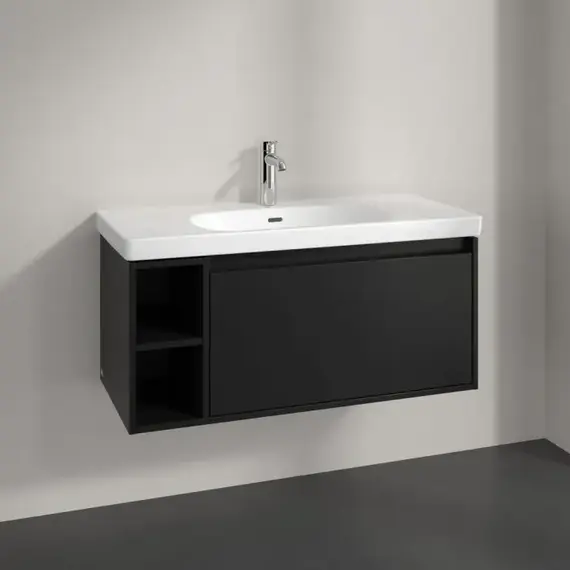 Тумба подвесная с раковиной-столешницей Villeroy&Boch Skyla 100 см C79000VL (раковина 5A51A501) венге фото 