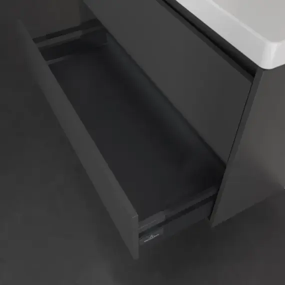 Тумба подвесная с раковиной-столешницей Villeroy&Boch Skyla 100 см C79900VR (раковина 5A51A501) графит фото 6