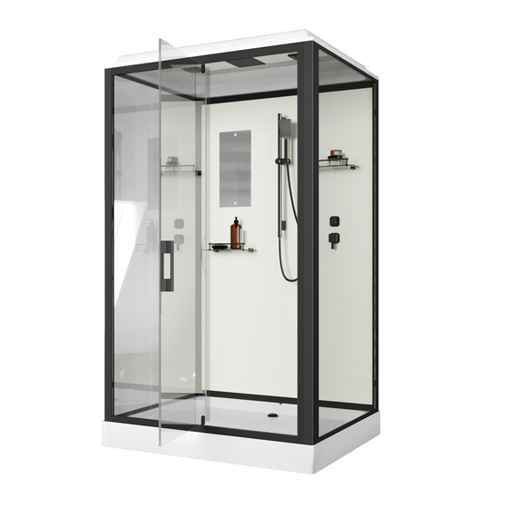 Душевая кабина Niagara Standart 100x80 см ST100/80/15Q/BL (безсиликоновая сборка) чёрный/прозрачное фото 2