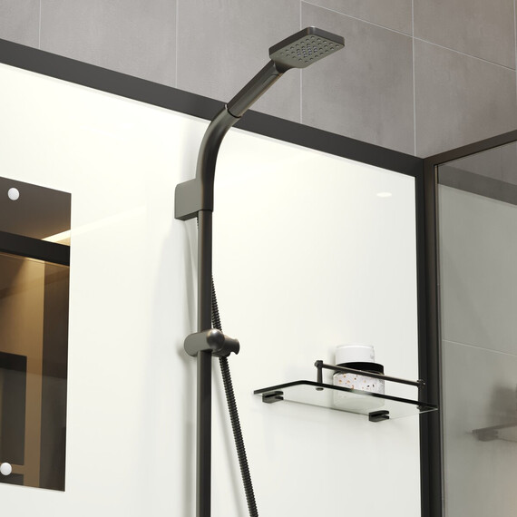 Душевая кабина Niagara Standart 120x90 см ST120/90/15Q/BL/BK (безсиликоновая сборка) чёрный/прозрачное фото 6