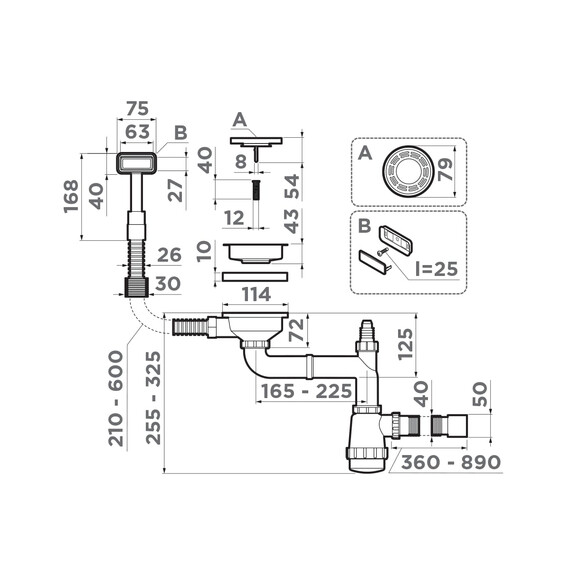 Арматура для кухонной мойки Omoikiri WK-1 gb 4956875, графит, Цвет производителя: графит фото 2