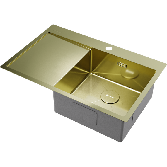 Кухонная мойка Omoikiri Akisame 78-R lg 4973086, светлое золото, Цвет производителя: светлое золото фото 2