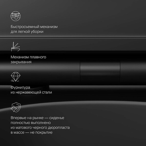 Унитаз подвесной безободковый Am.Pm Spirit 2.0 C701700MBSC с тонкой крышкой микролифт, чёрный матовый фото 7