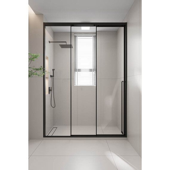 Душевая дверь Veconi Premium Prato 300 110 см PR3/L-110-01-B-C4, чёрный матовый/прозрачное фото 4