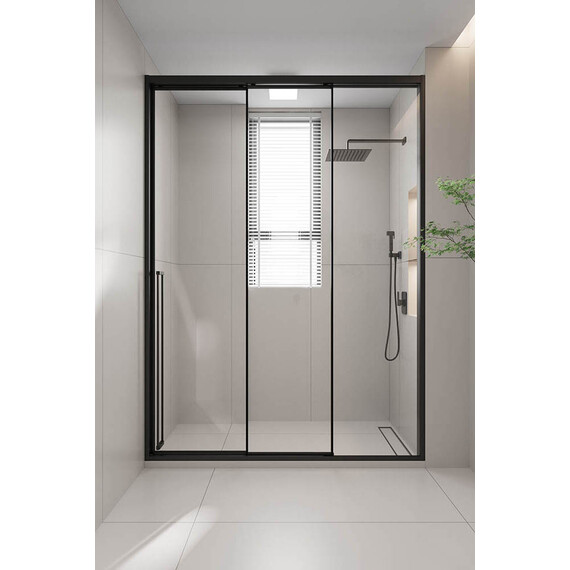 Душевая дверь Veconi Premium Prato 300 170 см PR3/R-170-01-B-C4, чёрный матовый/прозрачное фото 4