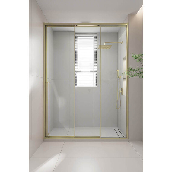 Душевая дверь Veconi Premium Prato 300 170 см PR3/R-170-01-G-C4, золото брашированный/прозрачное фото 4