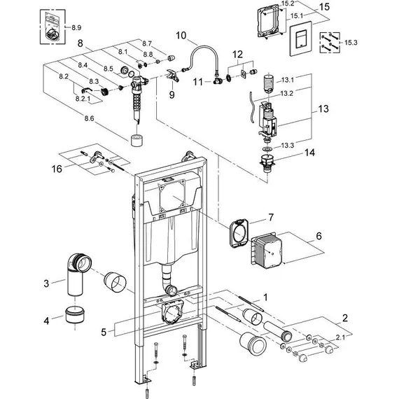 Инсталляция с подвесным унитазом комплект: Grohe Rapid SL 38772001 с подвесным безободковым унитазом Azario Fote AZ-116-UQ3 сиденье микролифт, крепление, с кнопкой смыва хром (Система смыва торнадо) фото 27