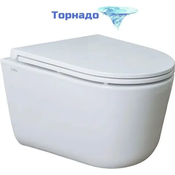 Инсталляция с подвесным унитазом комплект: TECEbase 2.0 9400412 с подвесным безободковым унитазом Creo Ceramique Lyon LY1100R сиденье микролифт, крепление, с кнопкой смыва хром (Система смыва торнадо) фото 3