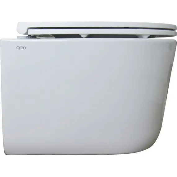 Инсталляция с подвесным унитазом комплект: Grohe Rapid SL 38772001 с подвесным безободковым унитазом Creo Ceramique Lyon LY1100R сиденье микролифт, крепление, с кнопкой смыва хром (Система смыва торнадо) фото 7