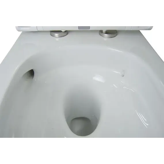 Инсталляция с подвесным унитазом комплект: Grohe Rapid SL 38772001 с подвесным безободковым унитазом Creo Ceramique Lyon LY1100R сиденье микролифт, крепление, с кнопкой смыва хром (Система смыва торнадо) фото 9