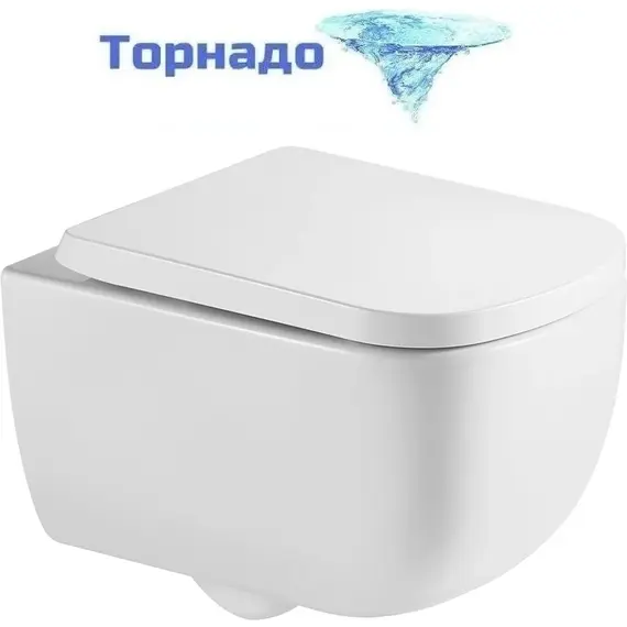 Инсталляция с подвесным унитазом комплект: Aquatek Standart 50 INS-0000012 с подвесным унитазом Azario Campo AZ-1883WH сиденье микролифт (Система смыва торнадо) фото 3