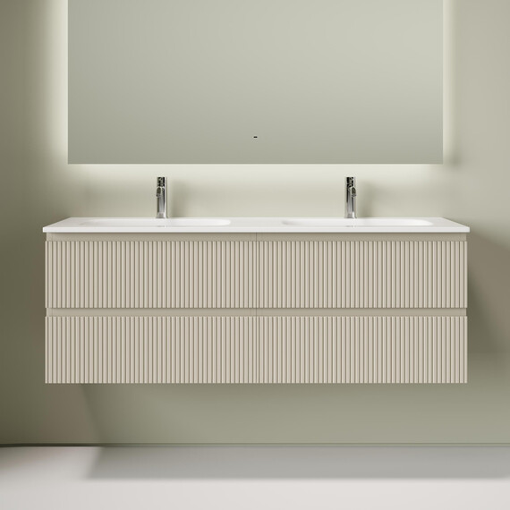 Тумба подвесная с раковиной Sancos Snob T 140 см SNT70CE, Beige Soft (раковина Grace CN7022) фото 