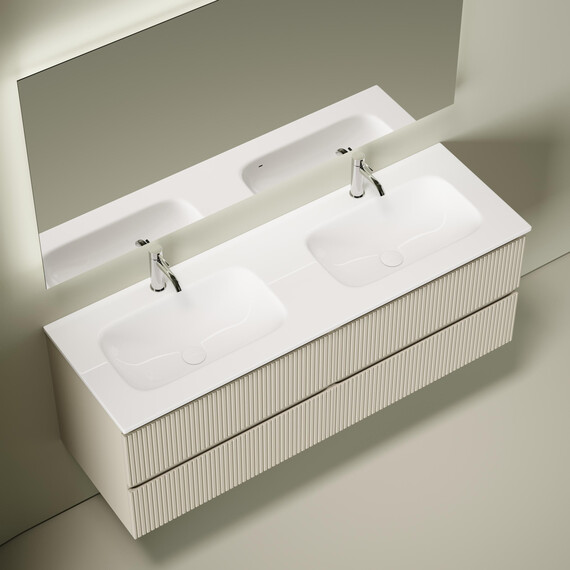Тумба подвесная с раковиной Sancos Snob T 140 см SNT70CE, Beige Soft (раковина Grace CN7022) фото 4
