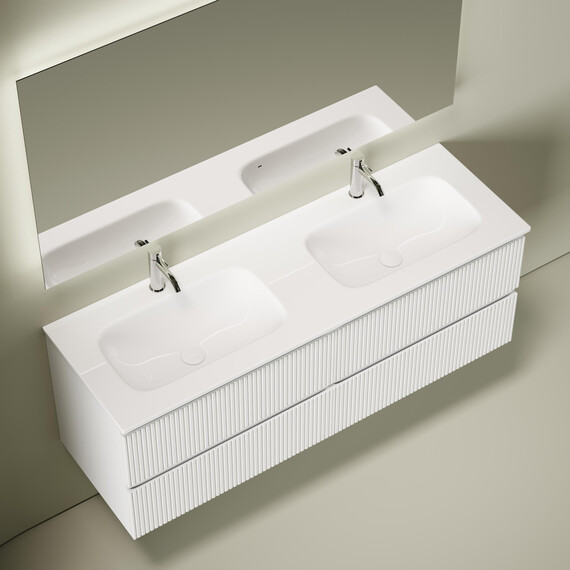Тумба подвесная с раковиной Sancos Snob T 140 см SNT70W, Bianco (раковина Grace CN7022) фото 4
