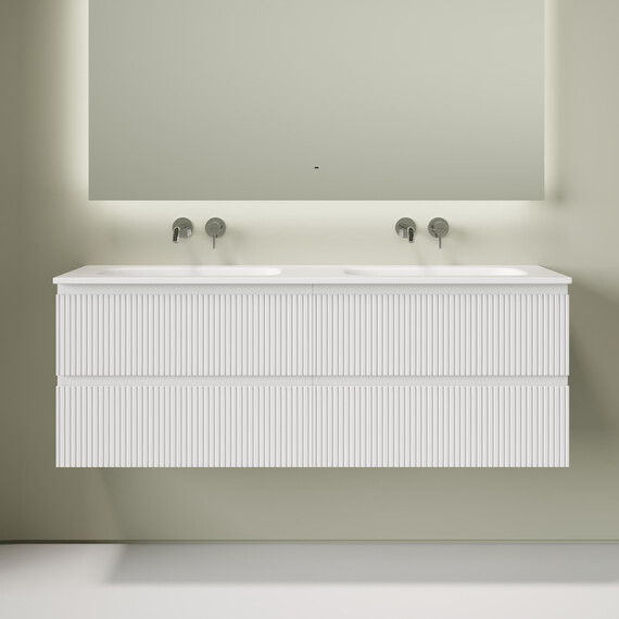 Тумба подвесная с раковиной Sancos Snob T 140 см SNT70W, Bianco (раковина Grace CN7022wx) фото 