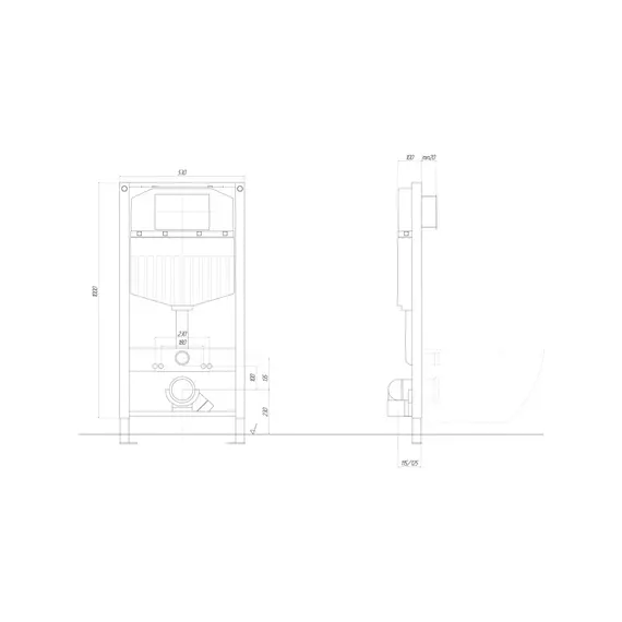Инсталляция с подвесным унитазом комплект SET AQUATEK ГЕЛИОС INS23 (рама AQUATEK Standard INS-0000023+ крепление KKI-0000002 +унитаз AQ1993T-00 ГЕЛИОС + с тонким сиденьем soft-close) фото 6