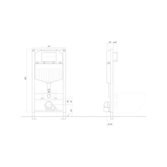 Инсталляция с подвесным унитазом комплект Set AQUATEK ЕВРОПА New-013/023  Set AQUATEK ЕВРОПА New-013/023 (рама AQUATEK INS-0000023+крепление KKI-0000002 +кнопка KDI-0000013 + унитаз AQ1106L-00+с тонким сиденьем soft-close) фото 8