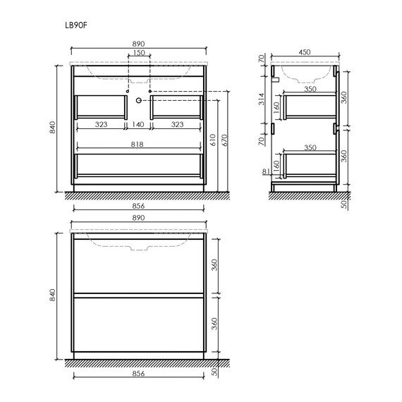 Тумба напольная с раковиной Sancos Libra Floor 90 см LB90FW (раковина Grace CN7019) фото 10