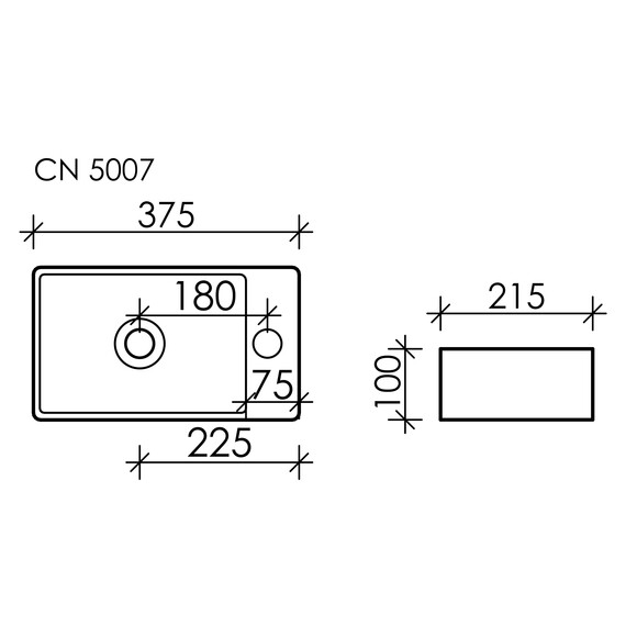 Тумба подвесная с раковиной Sancos Mini 37 см MN35WR (раковина Element CN5007) фото 6