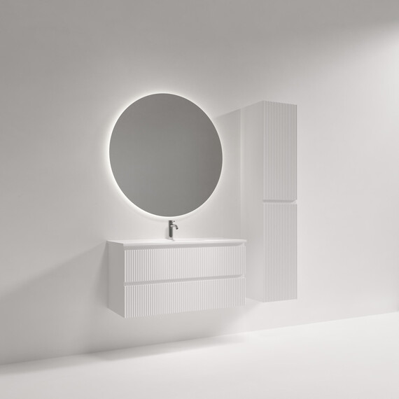Тумба подвесная с раковиной-столешницей Sancos Snob R 390 100 см SNR100/39W, Bianco (раковина Compact CN7027) фото 9