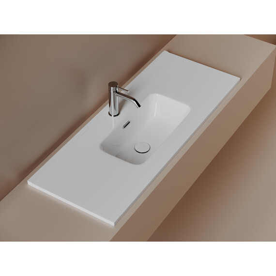 Тумба подвесная с раковиной-столешницей Sancos Snob R 390 100 см SNR100/39W, Bianco (раковина Compact CN7027) фото 6