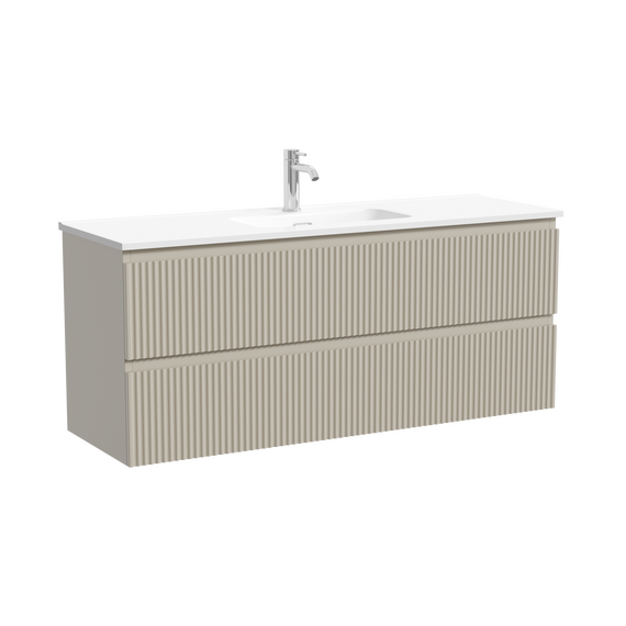 Тумба подвесная с раковиной-столешницей Sancos Snob R 390 120 см SNR120/39CE, Beige Soft (раковина Compact CN7028) фото 2