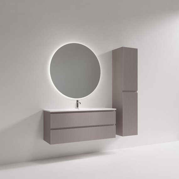 Тумба подвесная с раковиной-столешницей Sancos Snob R 390 120 см SNR120/39SM, Doha soft (раковина Compact CN7028) фото 10