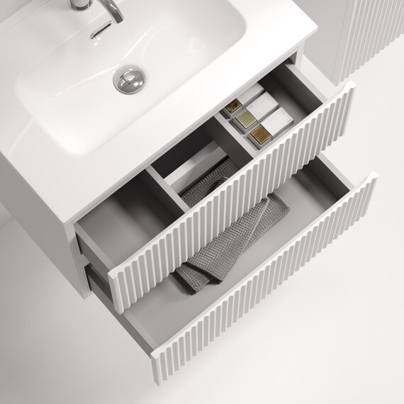 Тумба подвесная с раковиной Sancos Snob R 390 60 см SNR60/39W, Bianco (раковина Compact CN7025) фото 5
