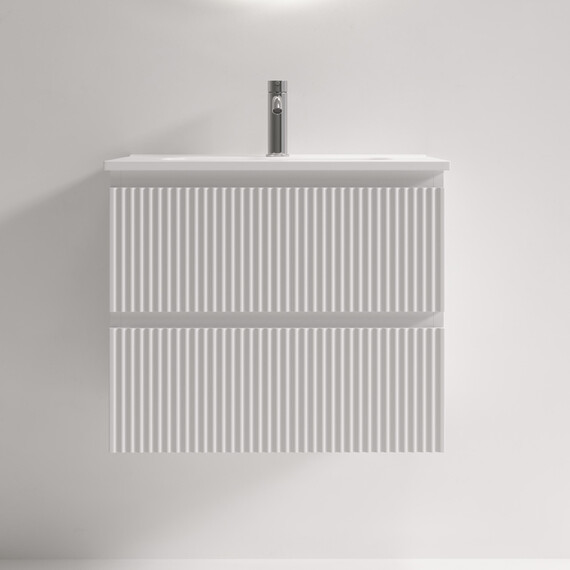 Тумба подвесная с раковиной Sancos Snob R 390 60 см SNR60/39W, Bianco (раковина Compact CN7025) фото 