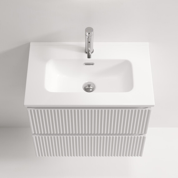 Тумба подвесная с раковиной Sancos Snob R 390 60 см SNR60/39W, Bianco (раковина Compact CN7025) фото 4