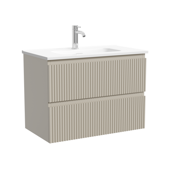 Тумба подвесная с раковиной-столешницей Sancos Snob R 390 70 см SNR70/39CE, Beige Soft (раковина Compact CN7029) фото 2