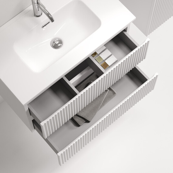 Тумба подвесная с раковиной-столешницей Sancos Snob R 390 70 см SNR70/39W, Bianco (раковина Compact CN7029) фото 5