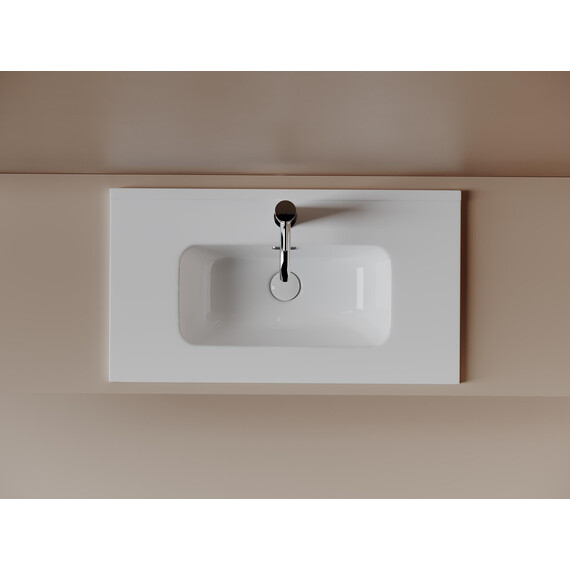 Тумба подвесная с раковиной-столешницей Sancos Snob R 390 70 см SNR70/39W, Bianco (раковина Compact CN7029) фото 7
