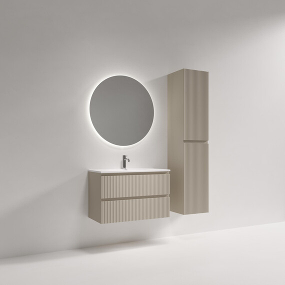 Тумба подвесная с раковиной-столешницей Sancos Snob R 390 80 см SNR80/39CE, Beige Soft (раковина Compact CN7026) фото 10