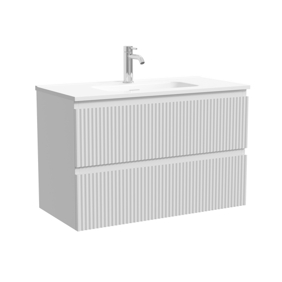 Тумба подвесная с раковиной-столешницей Sancos Snob R 390 80 см SNR80/39W, Bianco (раковина Compact CN7026) фото 2