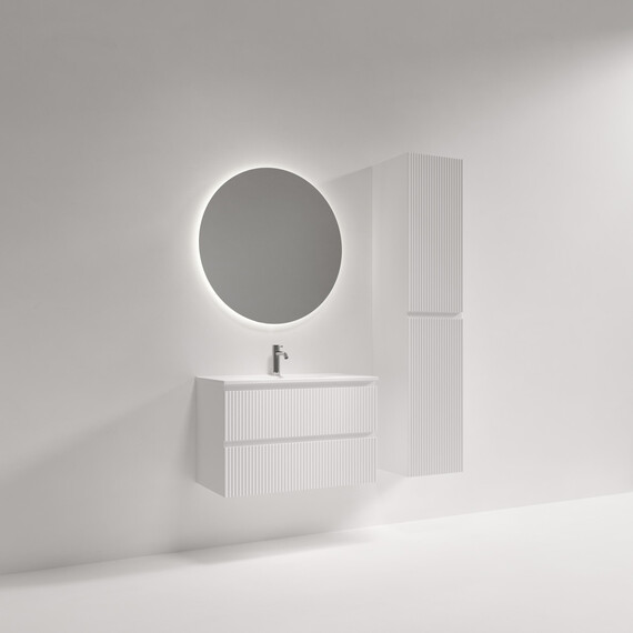 Тумба подвесная с раковиной-столешницей Sancos Snob R 390 80 см SNR80/39W, Bianco (раковина Compact CN7026) фото 10