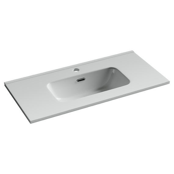Тумба подвесная с раковиной-столешницей Sancos Snob R 390 80 см SNR80/39W, Bianco (раковина Compact CN7026) фото 3