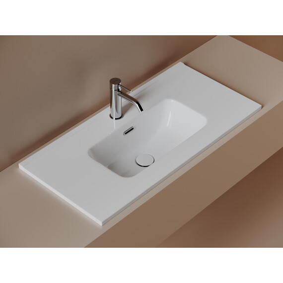 Тумба подвесная с раковиной-столешницей Sancos Snob R 390 80 см SNR80/39W, Bianco (раковина Compact CN7026) фото 6