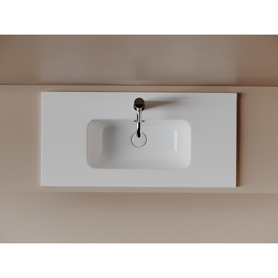 Тумба подвесная с раковиной-столешницей Sancos Snob R 390 80 см SNR80/39W, Bianco (раковина Compact CN7026) фото 7