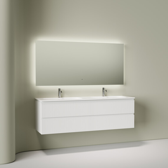 Тумба подвесная с раковиной Sancos Snob T 160 см SNT80W, Bianco (раковина Grace CN7023) фото 6