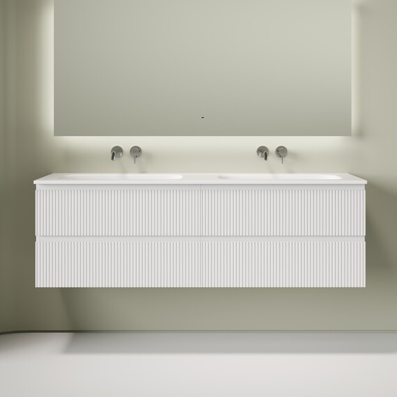 Тумба подвесная с раковиной Sancos Snob T 160 см SNT80W, Bianco (раковина Grace CN7023wx) фото 