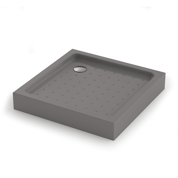 Поддон акриловый Veconi Tezeo Acrylic 80x80 см TZ52GR-80-C5, серый фото 