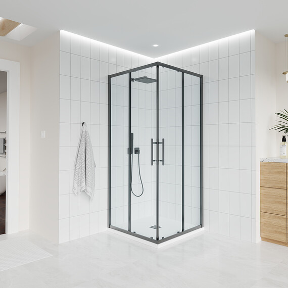 Душевое ограждение Veconi Evo 100x90 см E3-GR-10090-01-C9, графит/прозрачное фото 