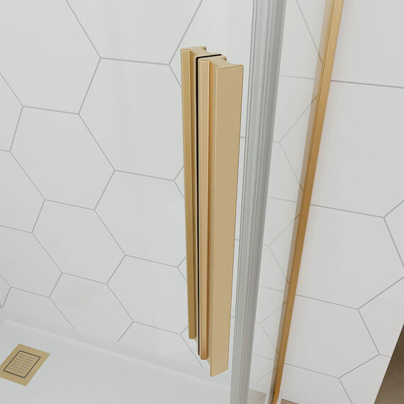 Душевое ограждение Veconi Ottimo 90x90 см OP10G-9090-07-C9, золото брашинг/матовое фото 3