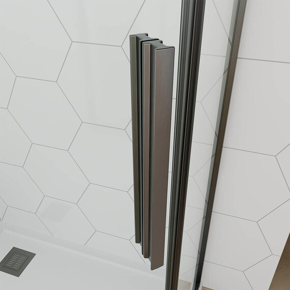 Душевое ограждение Veconi Ottimo 80x80 см OP10GR-8080-01-C9, графит брашинг/прозрачное фото 3